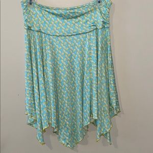 DVF stingray print silk ruffled waterfall skirt 6